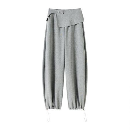 BY10561# 设计感屁帘休闲运动卫裤女春夏新款高腰显瘦直筒阔腿裤子 服裝批發女裝批發服飾貨源