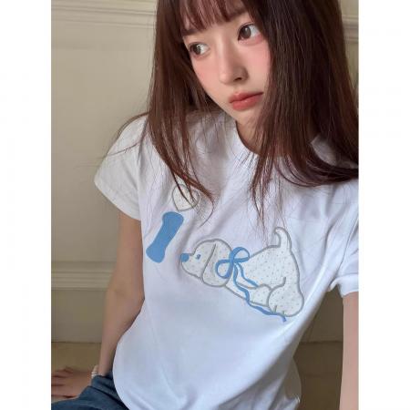 BY10580# 纯棉常规款正肩短袖高弹力新款夏季修身显瘦洋气上衣 服裝批發女裝批發服飾貨源