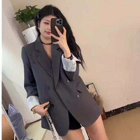 BY10581# 高级感西装外套女小个子春季新款韩版宽松休闲气质百搭西服 服裝批發女裝批發服飾貨源