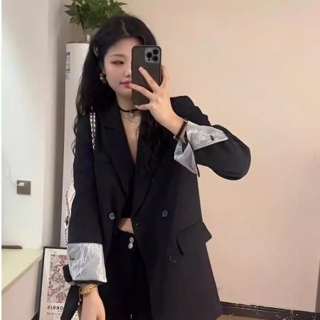 BY10581# 高级感西装外套女小个子春季新款韩版宽松休闲气质百搭西服 服裝批發女裝批發服飾貨源