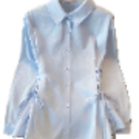 BY10603# 法式复古收腰绑带长袖衬衫女春季新款设计感小众气质翻领衬衣 服裝批發女裝批發服飾貨源