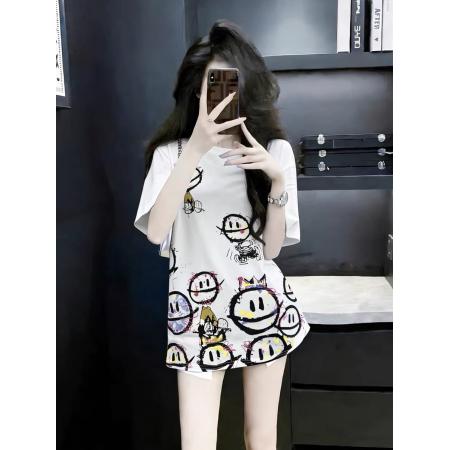 BY10606# 白色短袖恤女夏季宽松纯棉新款今年流行的超好看潮牌别致上衣 服裝批發女裝批發服飾貨源