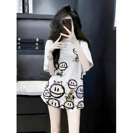 BY10606# 白色短袖恤女夏季宽松纯棉新款今年流行的超好看潮牌别致上衣 服裝批發女裝批發服飾貨源