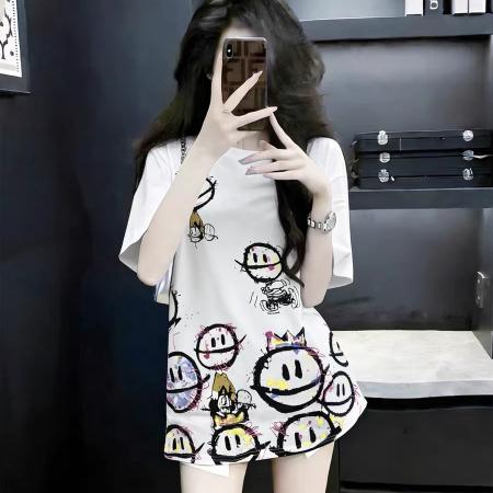 BY10606# 白色短袖恤女夏季宽松纯棉新款今年流行的超好看潮牌别致上衣 服裝批發女裝批發服飾貨源