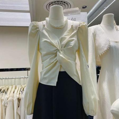 BY10609# v领吊带衬衫...