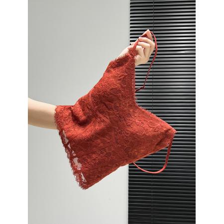 BY10612# 纯欲风新年红色蕾丝吊带背心带胸垫春夏季性感一体美背内 服裝批發女裝批發服飾貨源