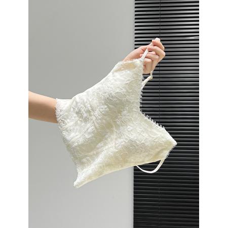 BY10612# 纯欲风新年红色蕾丝吊带背心带胸垫春夏季性感一体美背内 服裝批發女裝批發服飾貨源