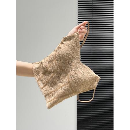 BY10612# 纯欲风新年红色蕾丝吊带背心带胸垫春夏季性感一体美背内 服裝批發女裝批發服飾貨源