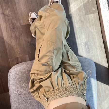 BY10627# 夏季新款速干工装裤女薄款高腰透气速干裤九分哈伦运动裤 服裝批發女裝批發服飾貨源