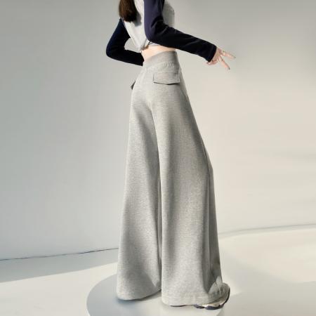 BY10633# 春夏新款高腰阔腿卫裤直筒休闲拖地裤运动休闲裤女 服裝批發女裝批發服飾貨源