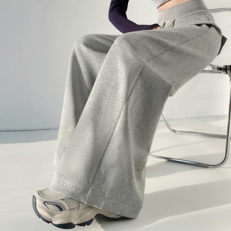 BY10633# 春夏新款高腰阔腿卫裤直筒休闲拖地裤运动休闲裤女 服裝批發女裝批發服飾貨源