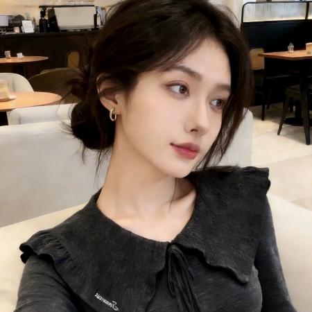 BY10645# 灰色v型翻领蝴蝶结系带修身长袖T恤内搭打底衫女春季韩系穿搭上衣 服裝批發女裝批發服飾貨源