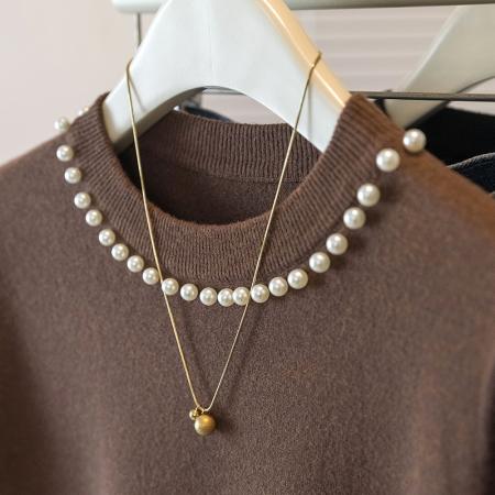 BY10654# 大码女装新款韩版高级潮流钉珠设计感显瘦修身针织上衣 服裝批發女裝批發服飾貨源