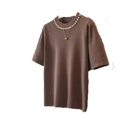 BY10654# 大码女装新款韩版高级潮流钉珠设计感显瘦修身针织上衣 服裝批發女裝批發服飾貨源