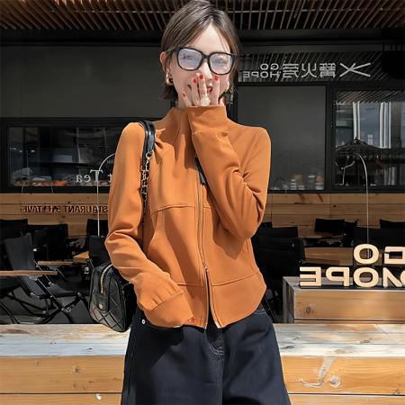 BY10670# 巨好看的卫衣女新款爆款时尚洋气小个子拉链开衫短款外套 服裝批發女裝批發服飾貨源