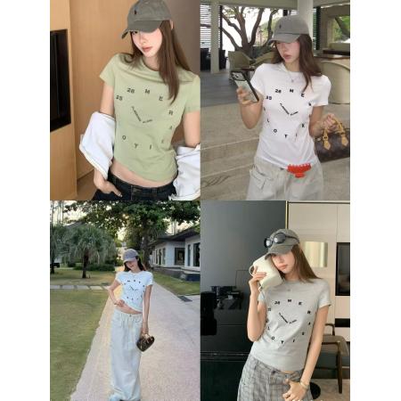私服t'百搭圆领休闲字母印花修身显身材短款短袖T恤 服裝批發女裝批發服飾貨源