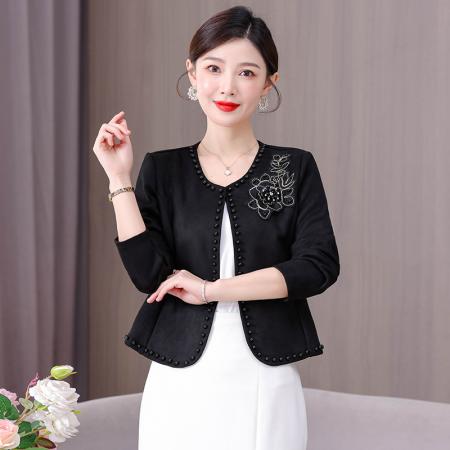 BY10711# 春秋新款小香风外套时尚百搭M-4XL 服裝批發女裝批發服飾貨源