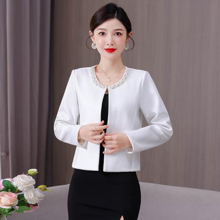 BY10712# 小香风外套披肩百搭时尚重工订珠M-4XL 服裝批發女裝批發服飾貨源