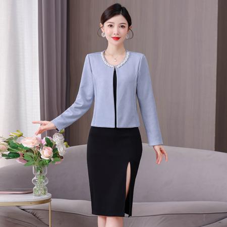 BY10712# 小香风外套披肩百搭时尚重工订珠M-4XL 服裝批發女裝批發服飾貨源