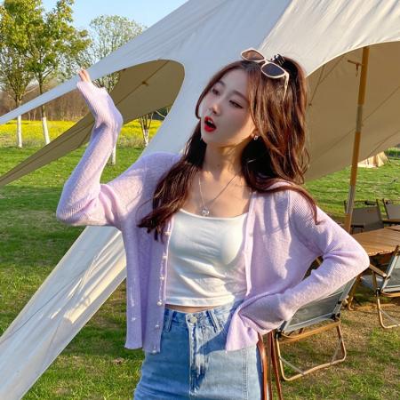 BY10722# 针织开衫女薄款夏季空调衫冰丝外套吊带裙的外搭防晒罩衫上衣 服裝批發女裝批發服飾貨源