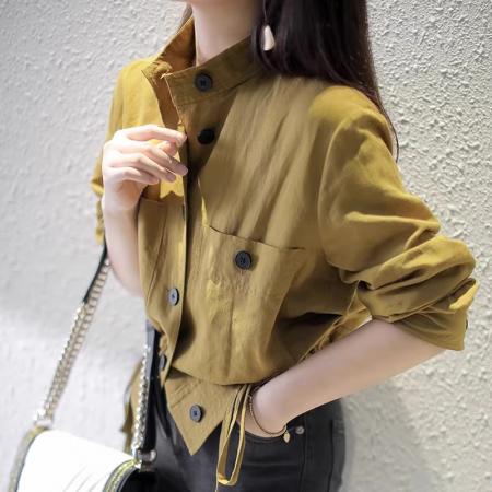 BY10725# 新款法式夹克工装修身显瘦上衣秋冬短款立领百搭外套女 服裝批發女裝批發服飾貨源