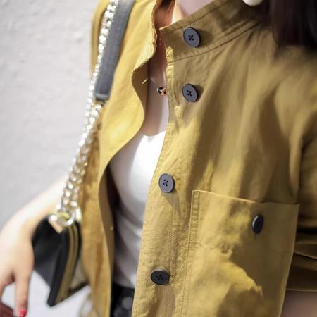 BY10725# 新款法式夹克工装修身显瘦上衣秋冬短款立领百搭外套女 服裝批發女裝批發服飾貨源