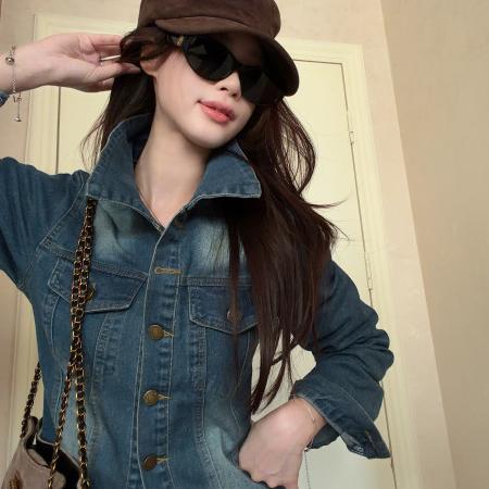 BY10728# 早春一整套超火又酷又飒高级感牛仔外套裤子两件套装 服裝批發女裝批發服飾貨源