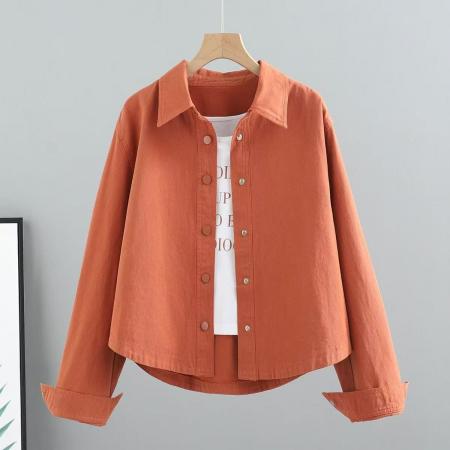 BY10784# 韩版短款外套春秋女装新款韩版宽松百搭长袖工装衬衫夹克洋气上衣 服裝批發女裝批發服飾貨源