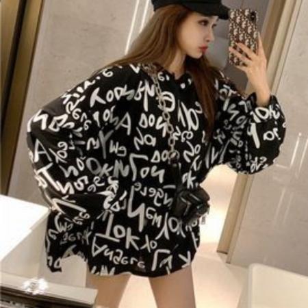 BY10790# 韩版大码慵懒中长款宽松长袖T恤新款女春秋薄款上衣 服裝批發女裝批發服飾貨源