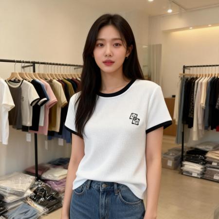 BY10797# 正肩t恤女短袖新款设计感撞色宽松小衫短款冰丝针织上衣 服裝批發女裝批發服飾貨源