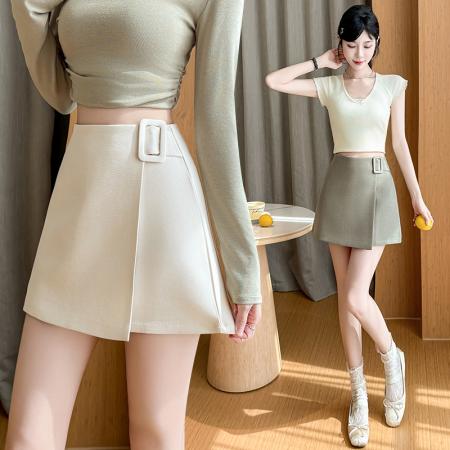 BY10798# 春夏款款高腰西装半身裙女设计感不规则A字包臀短裙 服裝批發女裝批發服飾貨源