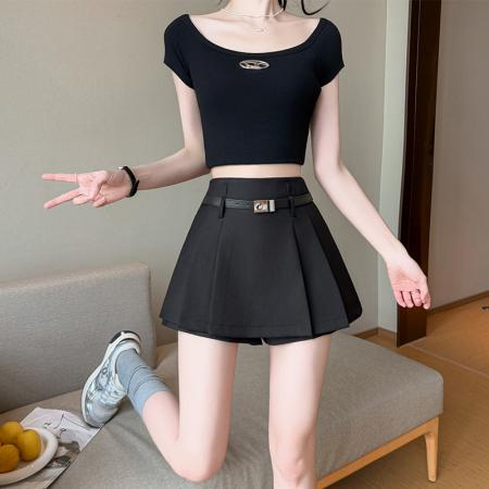 BY10804# 西装百褶裙女春夏款包臀短裙小个子a字半身裙裤 服裝批發女裝批發服飾貨源