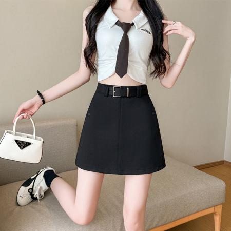 BY10805# 韩版高腰西装半身裙女春夏款休闲a字包臀短裙子 服裝批發女裝批發服飾貨源