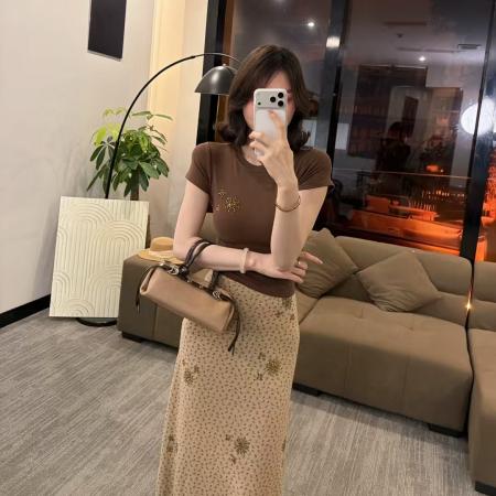 BY10807# 新款夏季时尚洋气设计感条纹休闲短袖两件套潮 服裝批發女裝批發服飾貨源