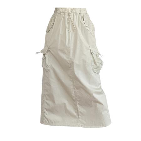 BY10809# 春夏新款半身裙大码工装裙设计感松紧腰休闲A字中长款辣妹裙 服裝批發女裝批發服飾貨源