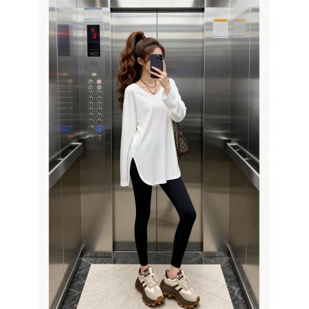 BY10816# 春上新·休闲气质设计感中长款小衫女士宽松T恤女上衣 服裝批發女裝批發服飾貨源