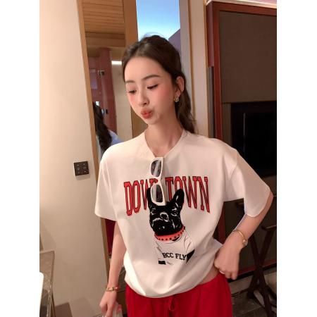 BY10821# 纯棉春夏装短袖T恤女韩版印花 服裝批發女裝批發服飾貨源