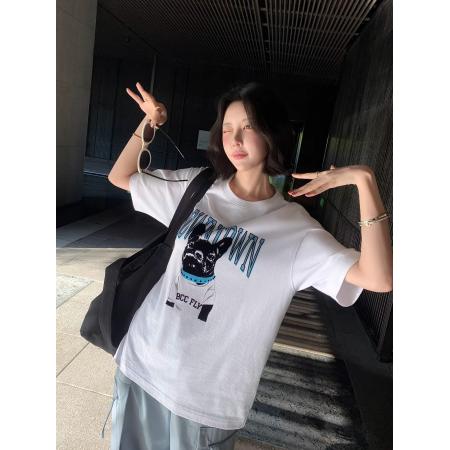 BY10821# 纯棉春夏装短袖T恤女韩版印花 服裝批發女裝批發服飾貨源