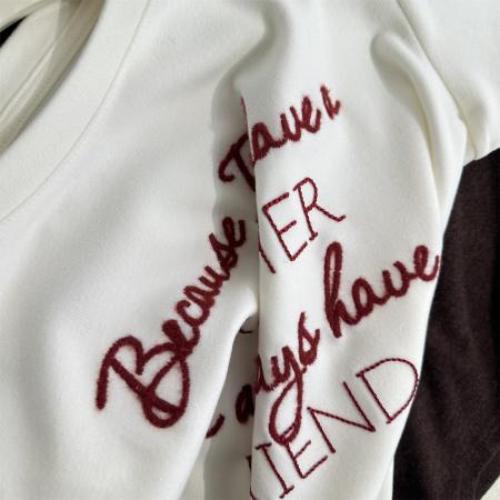 BY10832# 原版德绒大码重工立体绣字母短袖T恤女气质宽松百搭休闲磨毛打底 服裝批發女裝批發服飾貨源