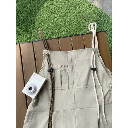 BY10834# 休闲背带短裤学生穿搭设计感吊带工装连衣裤女套装 服裝批發女裝批發服飾貨源