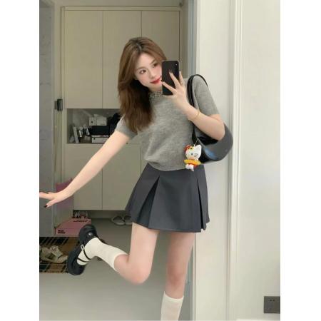 BY10865# 小个子搭配一整套女夏季新款高级感气质上衣+短裙两件套装 服裝批發女裝批發服飾貨源