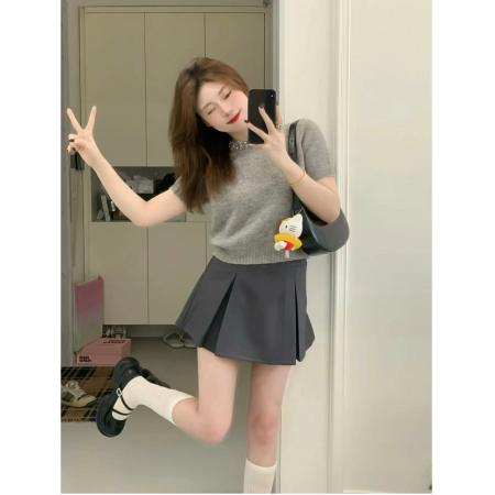 BY10865# 小个子搭配一整套女夏季新款高级感气质上衣+短裙两件套装 服裝批發女裝批發服飾貨源