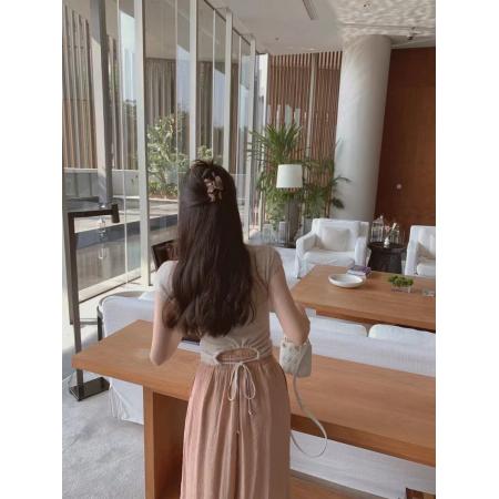 BY10868# 娇娇气绑带针织短袖t女春夏圆领套头短款针织上衣 服裝批發女裝批發服飾貨源