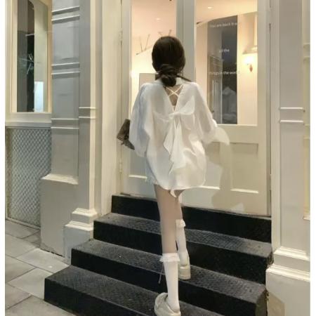 BY10894# 瑞茜韩系学姐夏季休闲小众宽松时尚衬衫上衣 服裝批發女裝批發服飾貨源