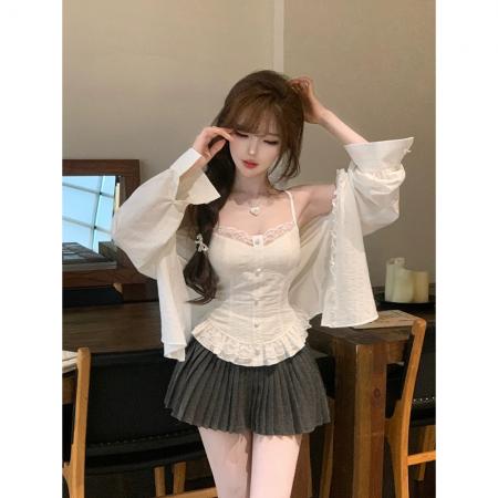 BY10894# 瑞茜韩系学姐夏季休闲小众宽松时尚衬衫上衣 服裝批發女裝批發服飾貨源