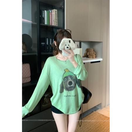 BY10898# 新款小狗长袖薄款T恤上衣女 服裝批發女裝批發服飾貨源