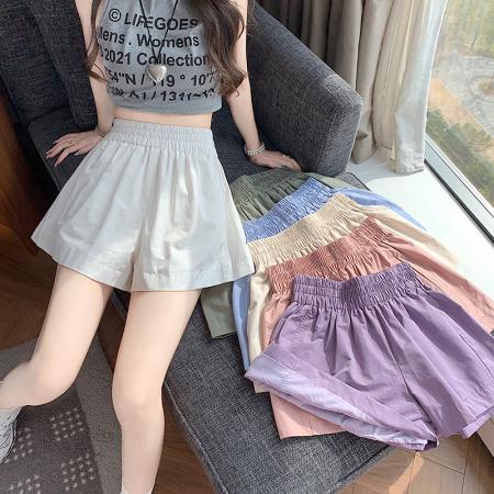 BY10908# 新版网红辣妹高级洗水棉面料百搭高腰短裤阔腿裤 服裝批發女裝批發服飾貨源