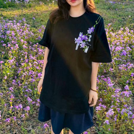 BY10920# 纯棉原版刺绣品质升级美式基础logo短袖休闲圆领上衣女T恤 服裝批發女裝批發服飾貨源