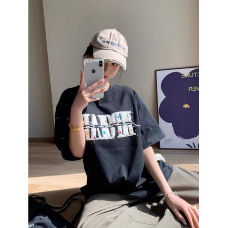 BY10921# 纯棉原版刺绣品质升级美式设计百搭潮流新款夏季女短袖 服裝批發女裝批發服飾貨源