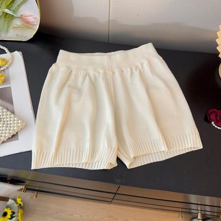 BY10933# 韩系辣妹纯欲风蕾丝拼接针织短裤女夏高腰A字宽松阔腿休闲裤 服裝批發女裝批發服飾貨源